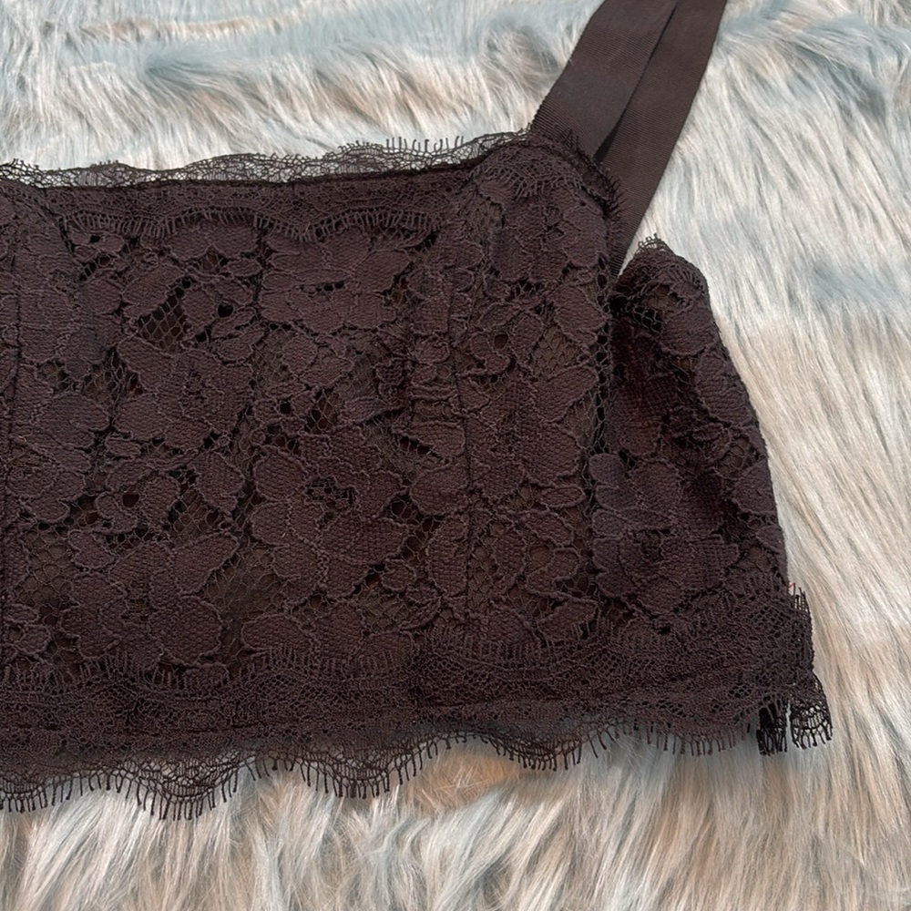 NBD On My Mind Black Lace Crop Top sz XS - Picture 6 of 10